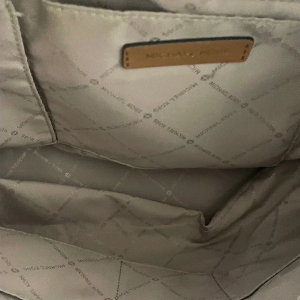 Michael Kors Brown MK Signature Tote with Tan Trim and Gold Accent - Picture 9 of 9